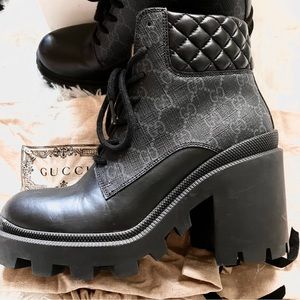 ✯ S 2021 Gucci Leather Combat Boots ✯